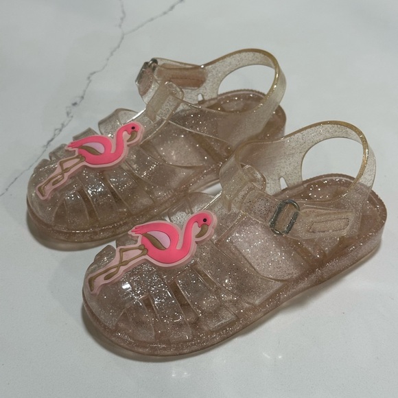 OSHKOSH Flamingo Sun Sandals for Girls Toddler Cute Sandals Size 7 Sparkly NWOT - Picture 3 of 9